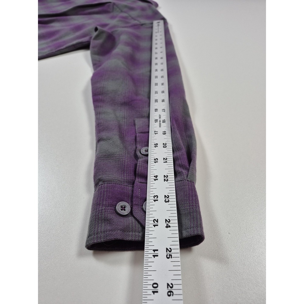Dixxon Flannel Company Shirt Womens 2X Purple Grey Plaid Snap Reign Western - Picture 13 of 15